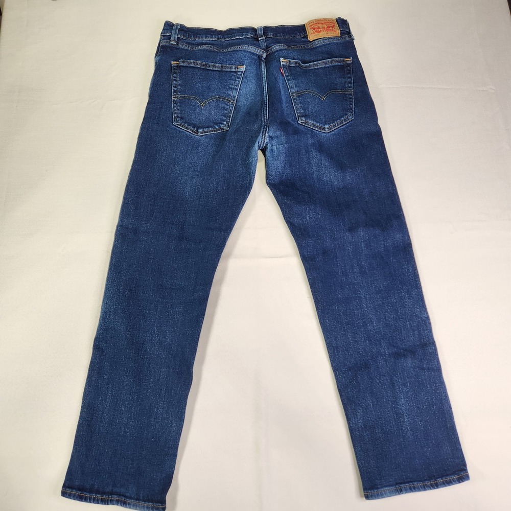 Levis 505 Regular Fit Straight Leg Jeans Mens 36x30 Dark Wash (fit 36W 29.5L) - Picture 11 of 14